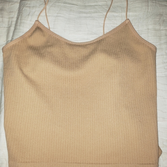 *3/$15* Beige Suzette Spaghetti Strap Tank Top - Picture 3 of 3